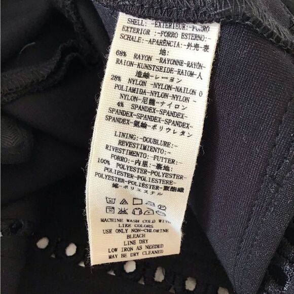 Free People Black Mini Dress Iris Crochet Trim Mini Dress New Size 8 - Picture 12 of 16